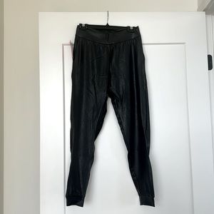 Commando Black Faux Leather Joggers Small
